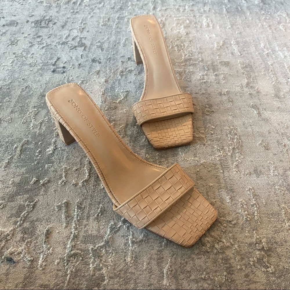 Song of Style Tan Heel, Square Toe Sandal (10)